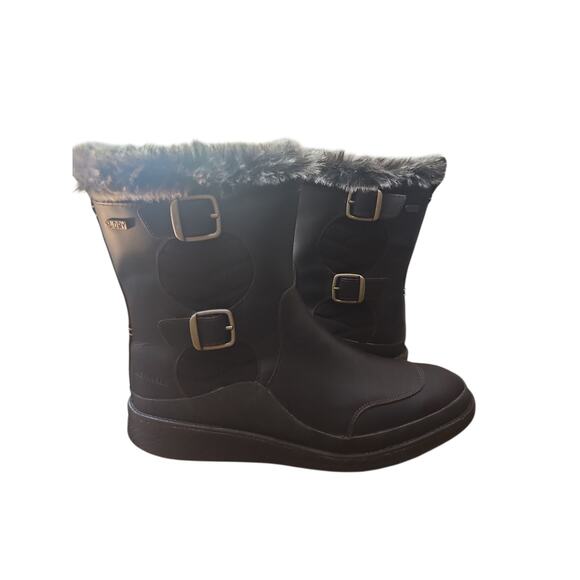 Merrell Tremblant Ezra Zip WP Ice+ Boot brown leather sz 10 fur lined snow new - Picture 2 of 7